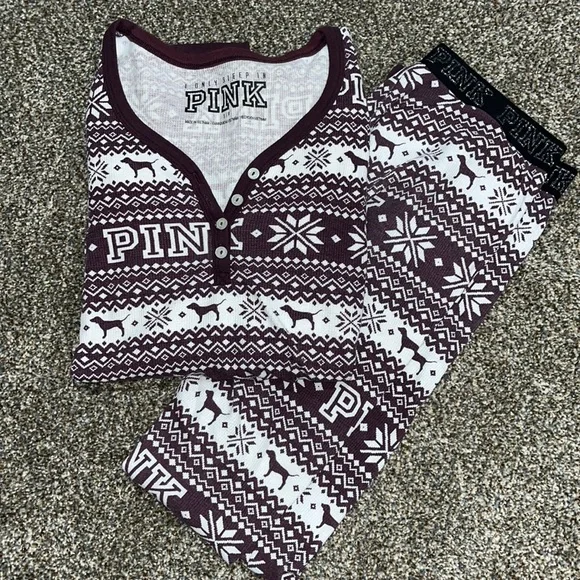 thermal pajama set PINK VS - Picture 1 of 4